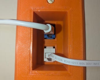 Caja de placa de pared Ethernet empotrada doble. ¡Recupere su espacio! Coloque los muebles a ras de la pared. Impresión 3D. Aproveche el espacio desperdiciado.