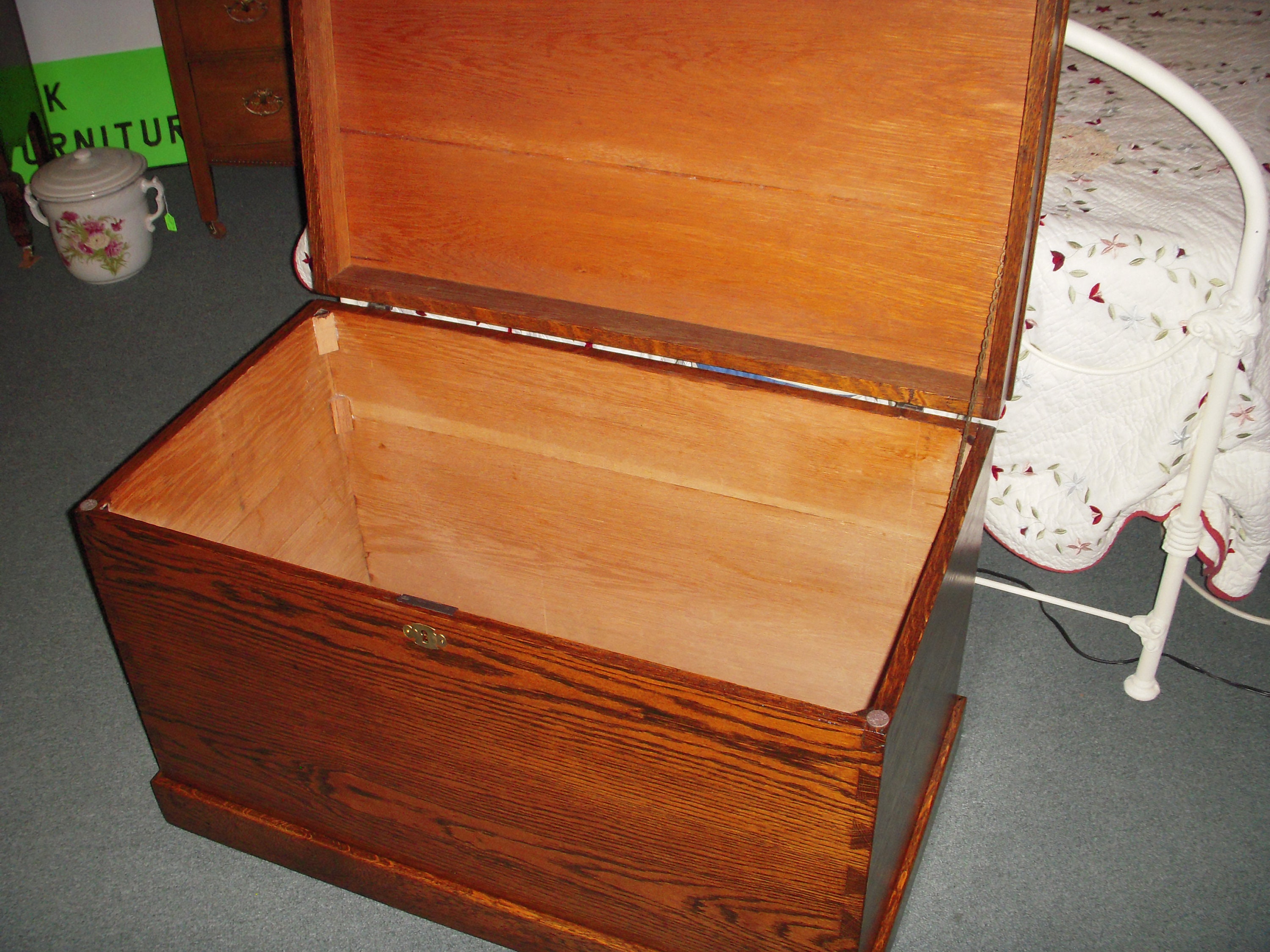 Antique Oak Blanket Chest Storage Refinished 1900's Dovetailed Buyer