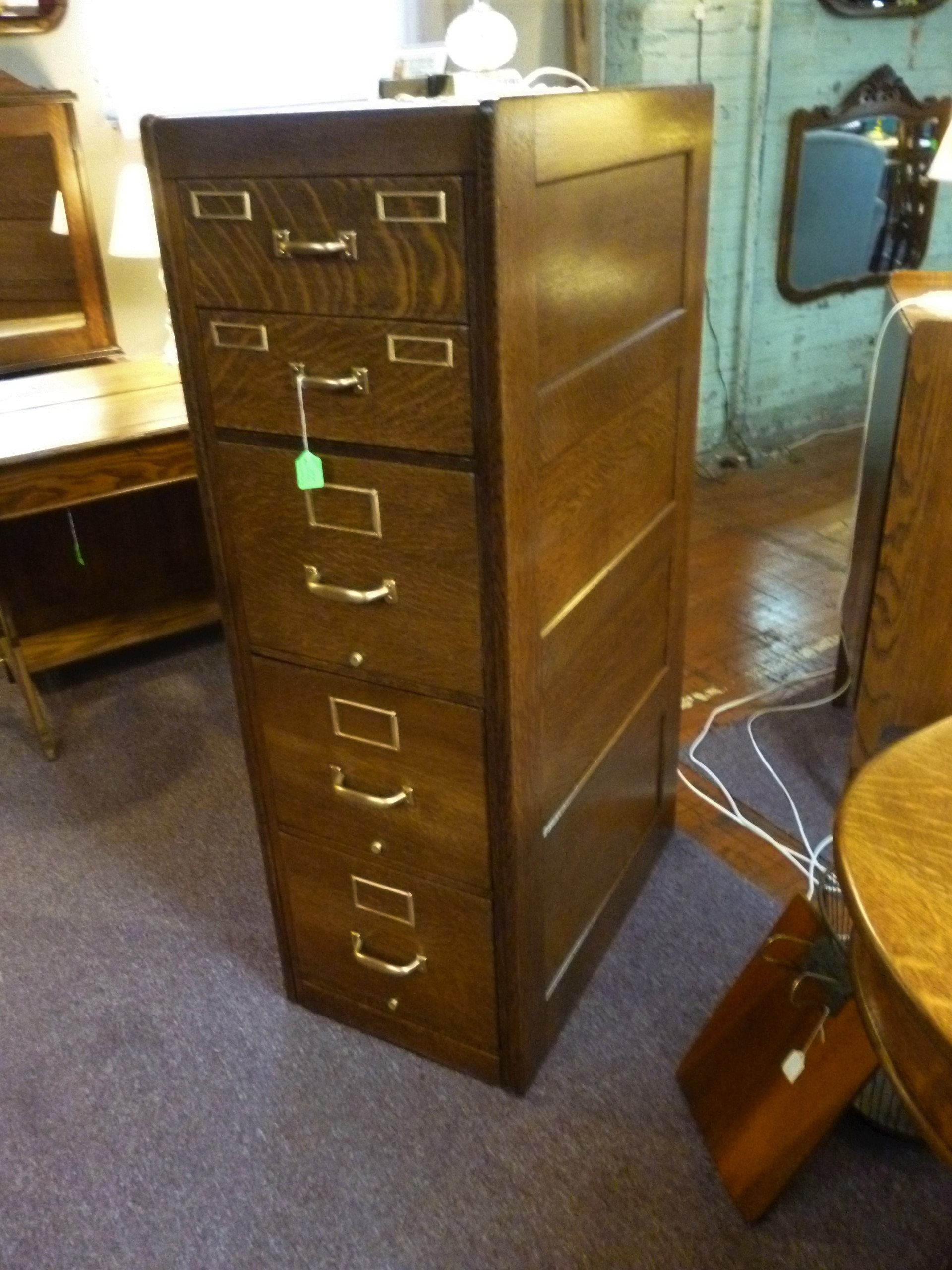 Antique Double Stack Wooden Flat File Cabinet with Hairpin Legs –  Industrial Artifacts