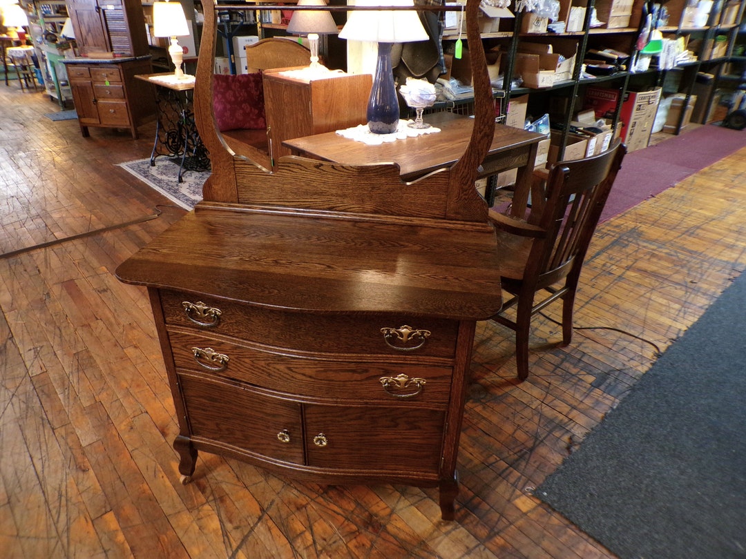 Antique Oak Washstand, Dresser Refinished 1900's, Shipping Calculator ...