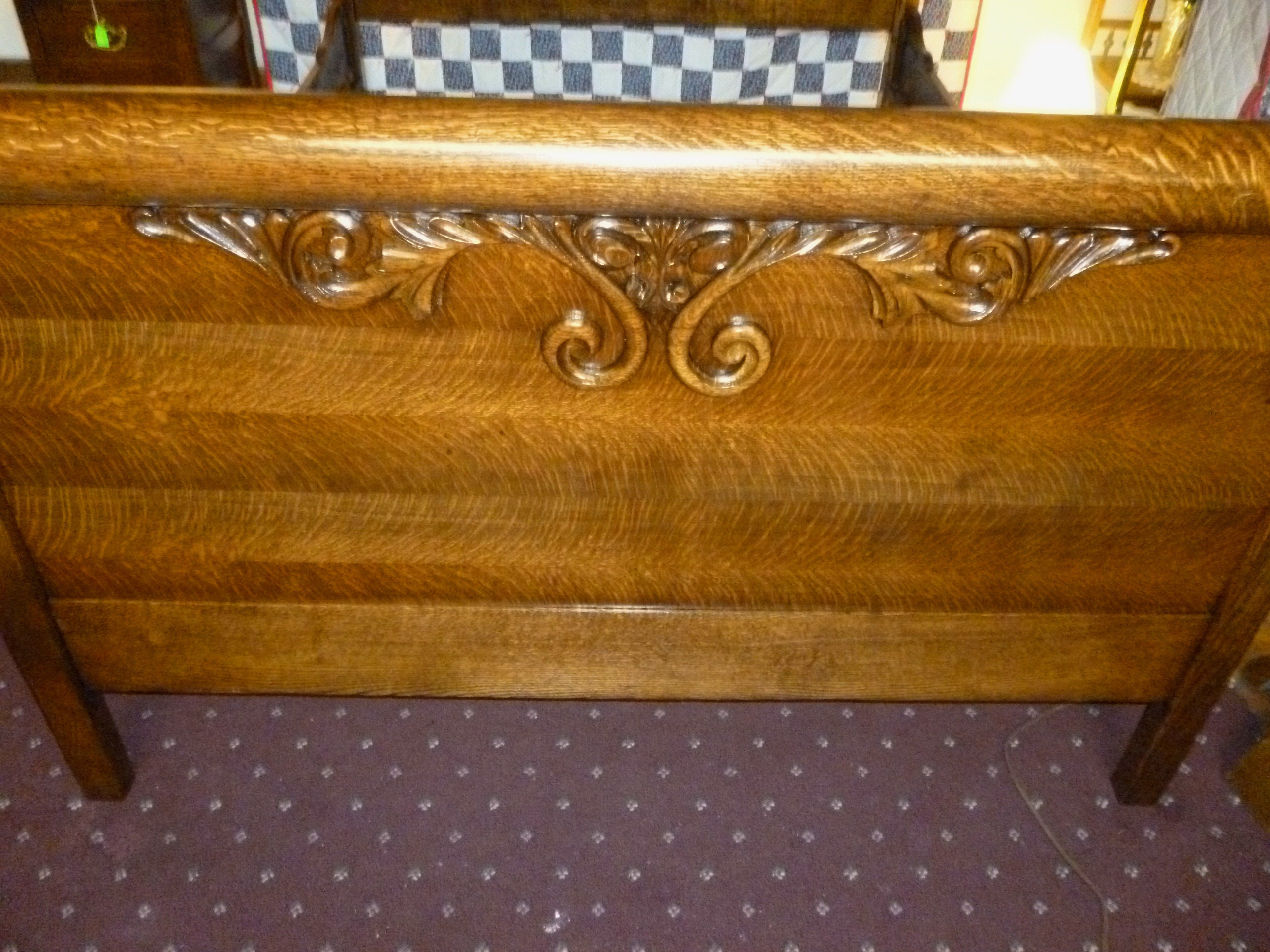 Antique Oak Bedroom set 2 pcs. Full size Bed matching dresser Etsy