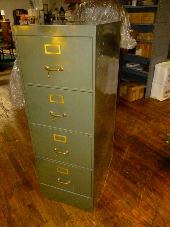 Industrial File Cabinet Shaw Walker Metal 4 Drawer Legal Size Etsy