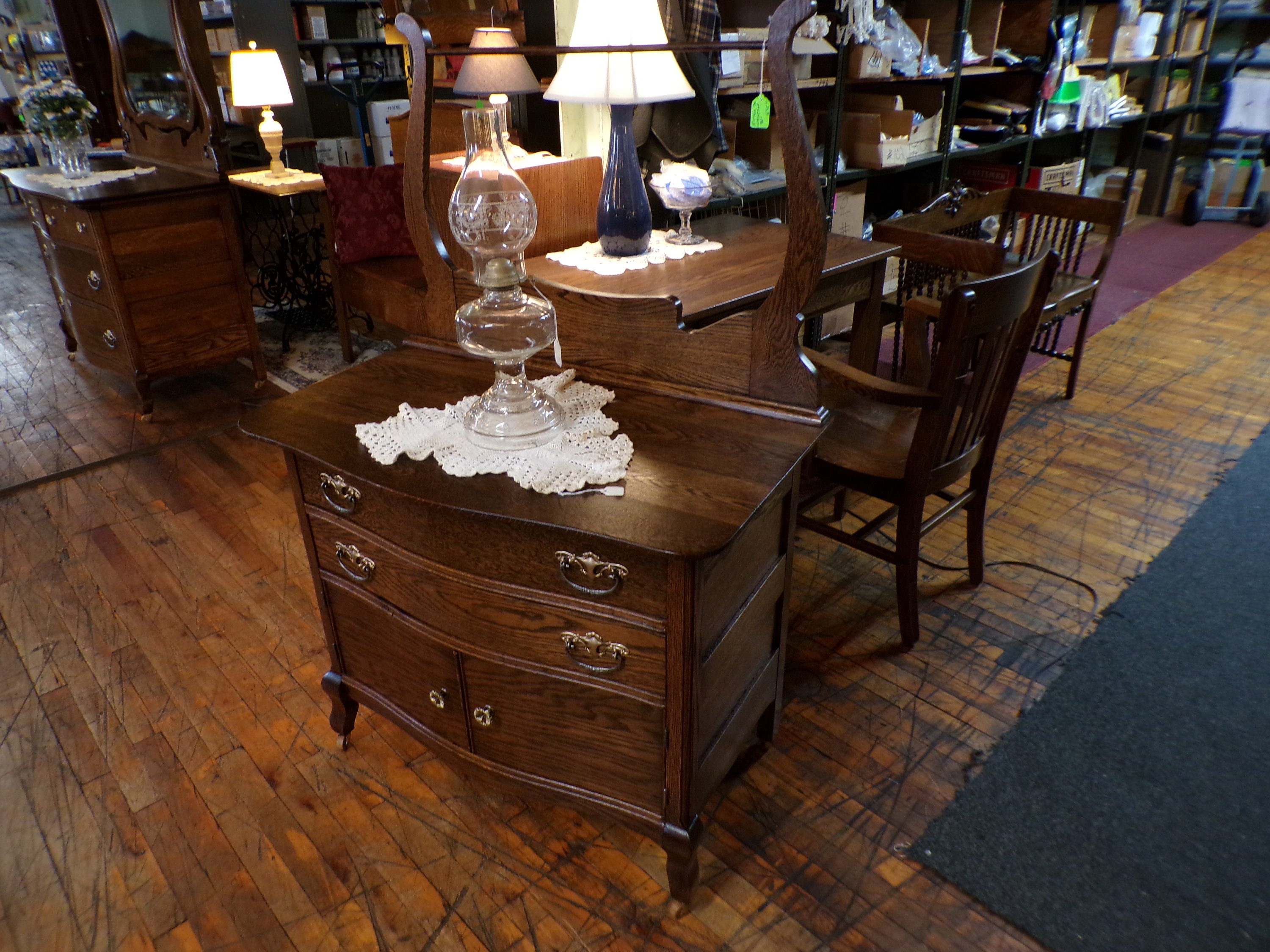 Antique Oak Washstand Dresser Towel Bar 1900's Shipping Calculator is ...