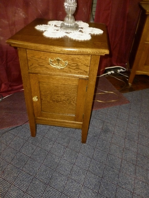 Antique Oak Nightstand End Table Washstand 1900 S Etsy