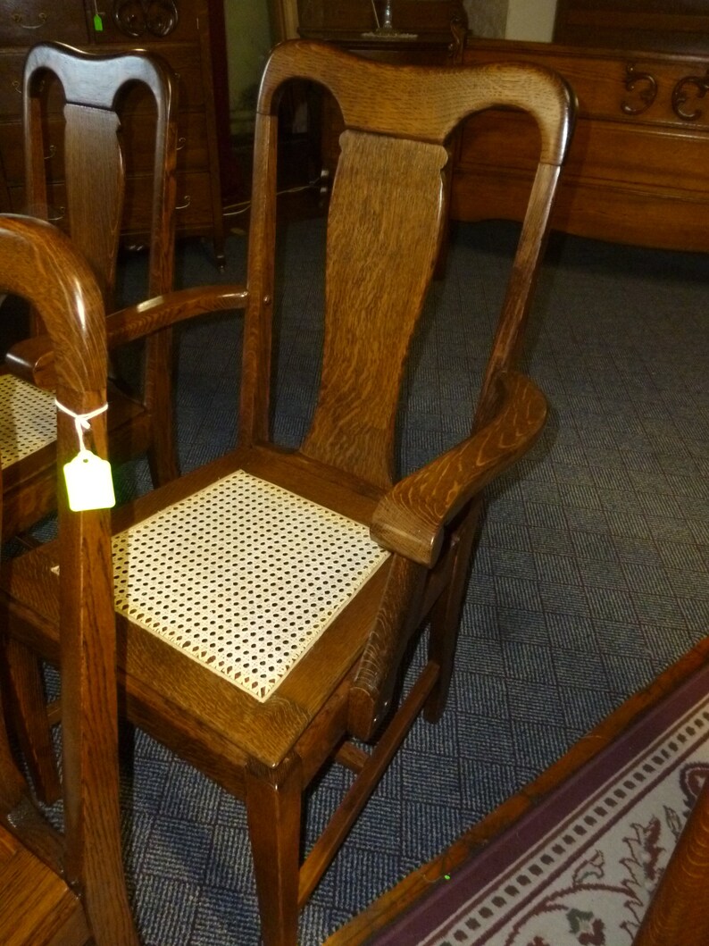 Antique Oak Chairs Set of 4 Restored Refinished 1900s Etsy
