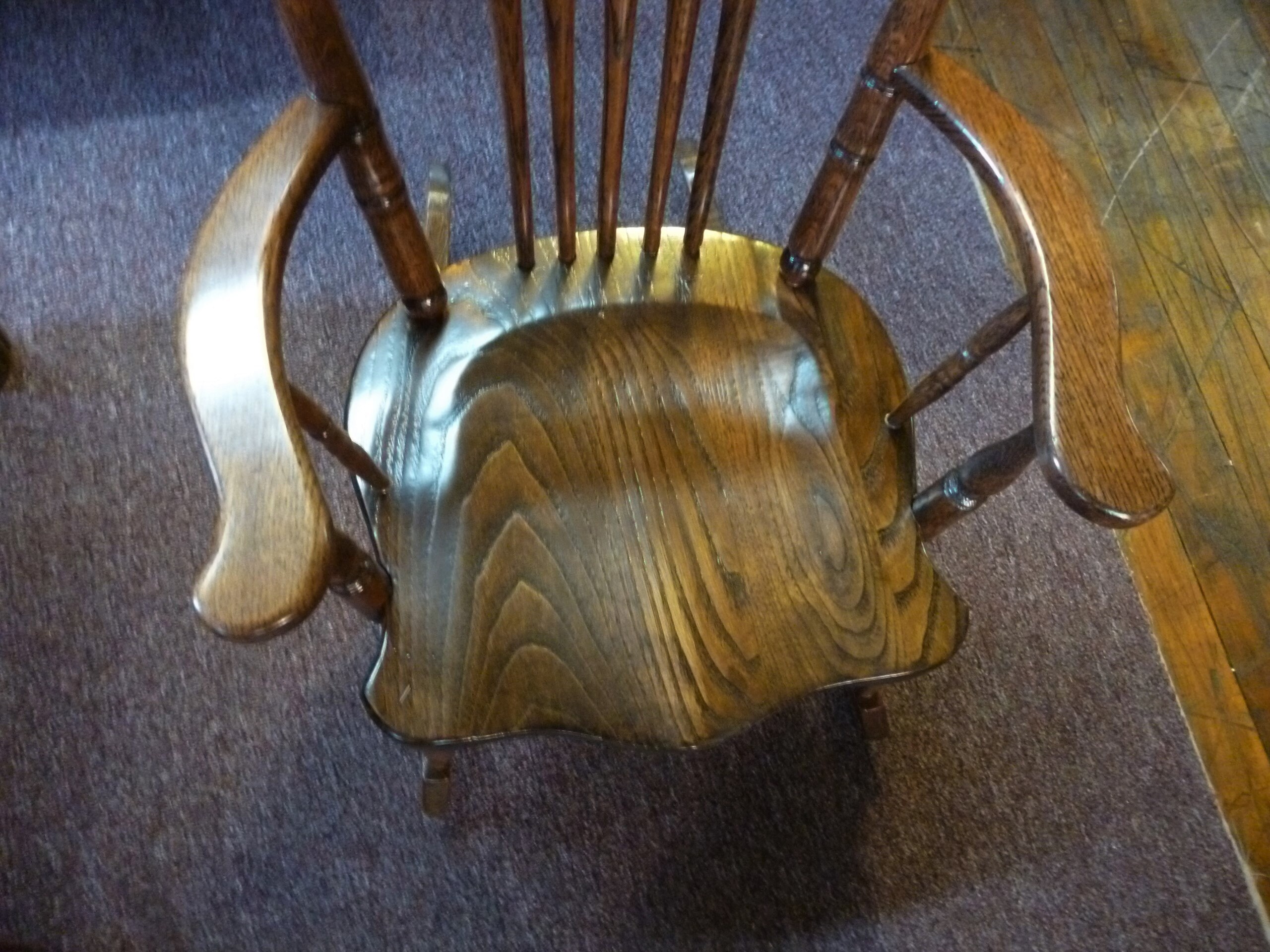 Antique Oak Rocking Chair Childs Pressed Back Solid Seat 1895 to 1900's ...