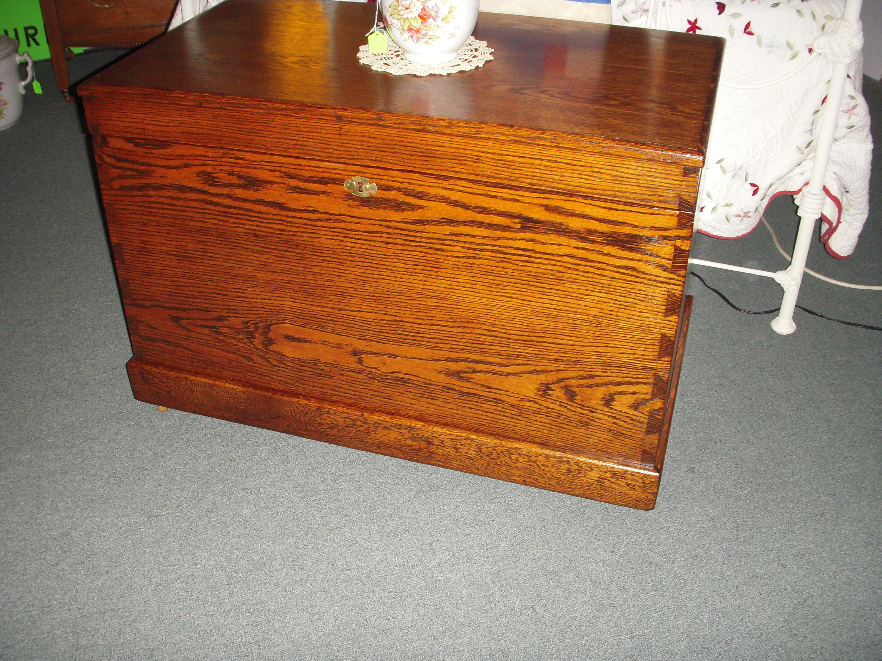 Antique Oak Blanket Chest Storage Refinished 1900's Dovetailed Buyer