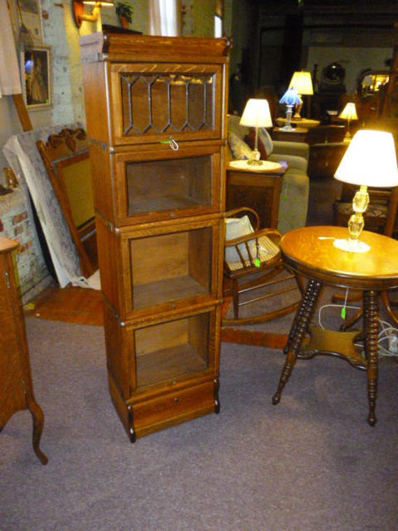 Antique Oak Stacking Bookcase Barrister Lawyers Macey Refini Image 0