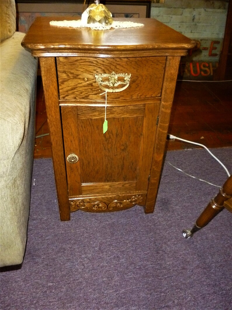 Antique Oak Nightstand Washstand Dresser 1900's refinished Etsy