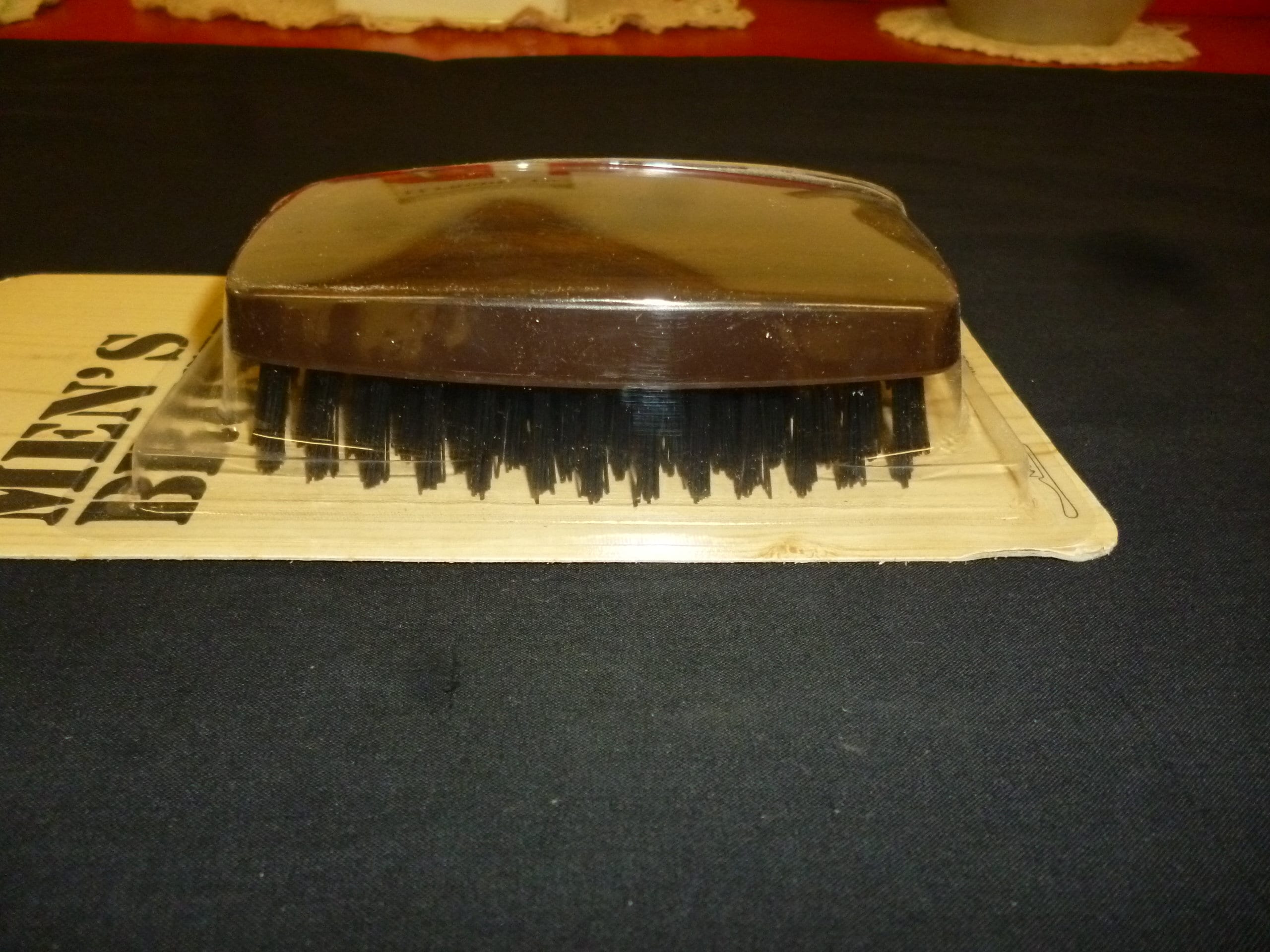 Mens Military Style Hair Brush With Comb new Old Stock Nylon Bristles