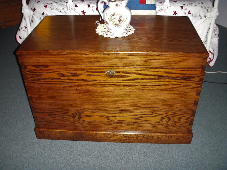 Antique Oak Blanket Chest Storage Refinished 1900's Dovetailed Buyer