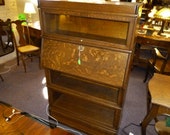 Antique Oak Stacking Bookcase Lawyers Barrister with desk Macey 1900 39 s refinished