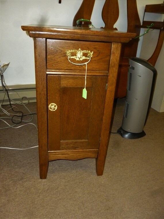 Antique Oak Night Stand Washstand End Table 1900's Etsy