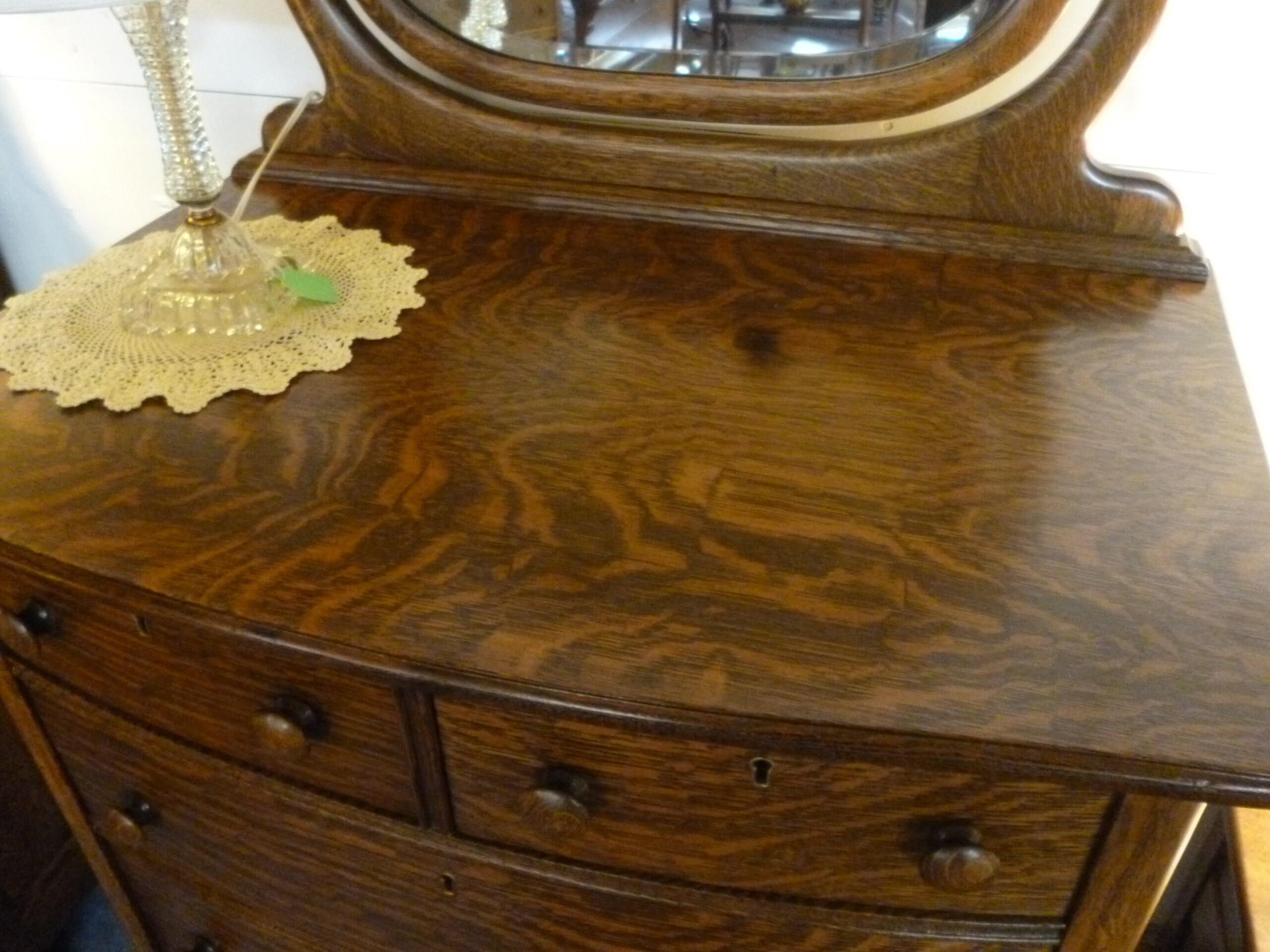 Antique Oak Dresser Bureau W/ Beveled Edge Mirror 1900's Etsy