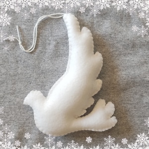 Dove, Bird Felt Ornament, Bird Hanging, Handmade Decor, White Dove, PRICE PER 1 ITEM