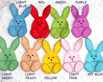 Easter decorations funny rabbits bunny felt magnet (or ornaments with loop, or on stick, or pin),  felt ornaments animals