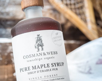 Pure Organic Maple Syrup. Unblended & Single Forest from Quebec, Canada.