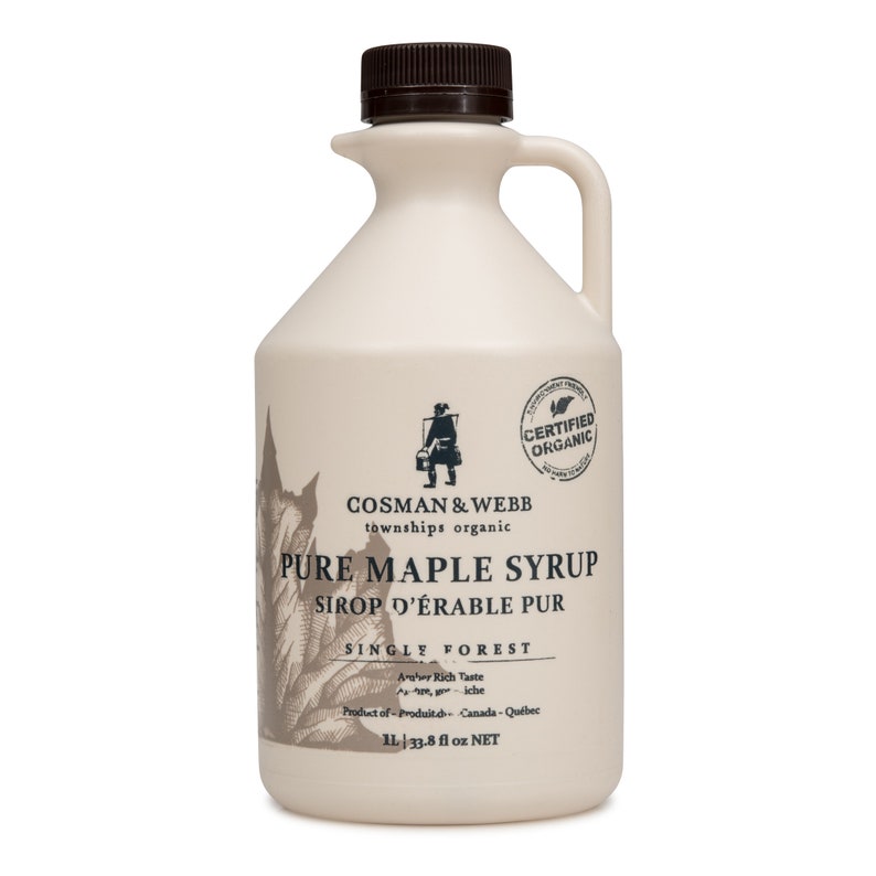 Pure Organic Maple Syrup, 1L. Unblended & Single Forest from Quebec, Canada. image 2