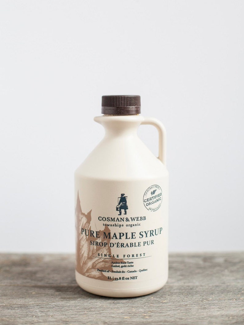 Pure Organic Maple Syrup, 1L. Unblended & Single Forest from Quebec, Canada. image 1