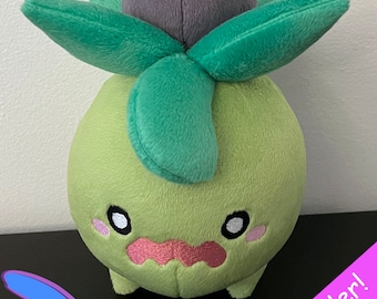 Peluche Pokémon personalizado Shiny Smoliv de 7 pulgadas, color violeta escarlata.
