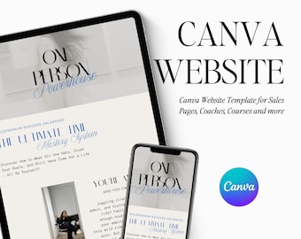 Modern Aesthetic Canva Website Template Landing Page for Canva Website for Courses Blue Easy DIY Website Design Colorful Website Template