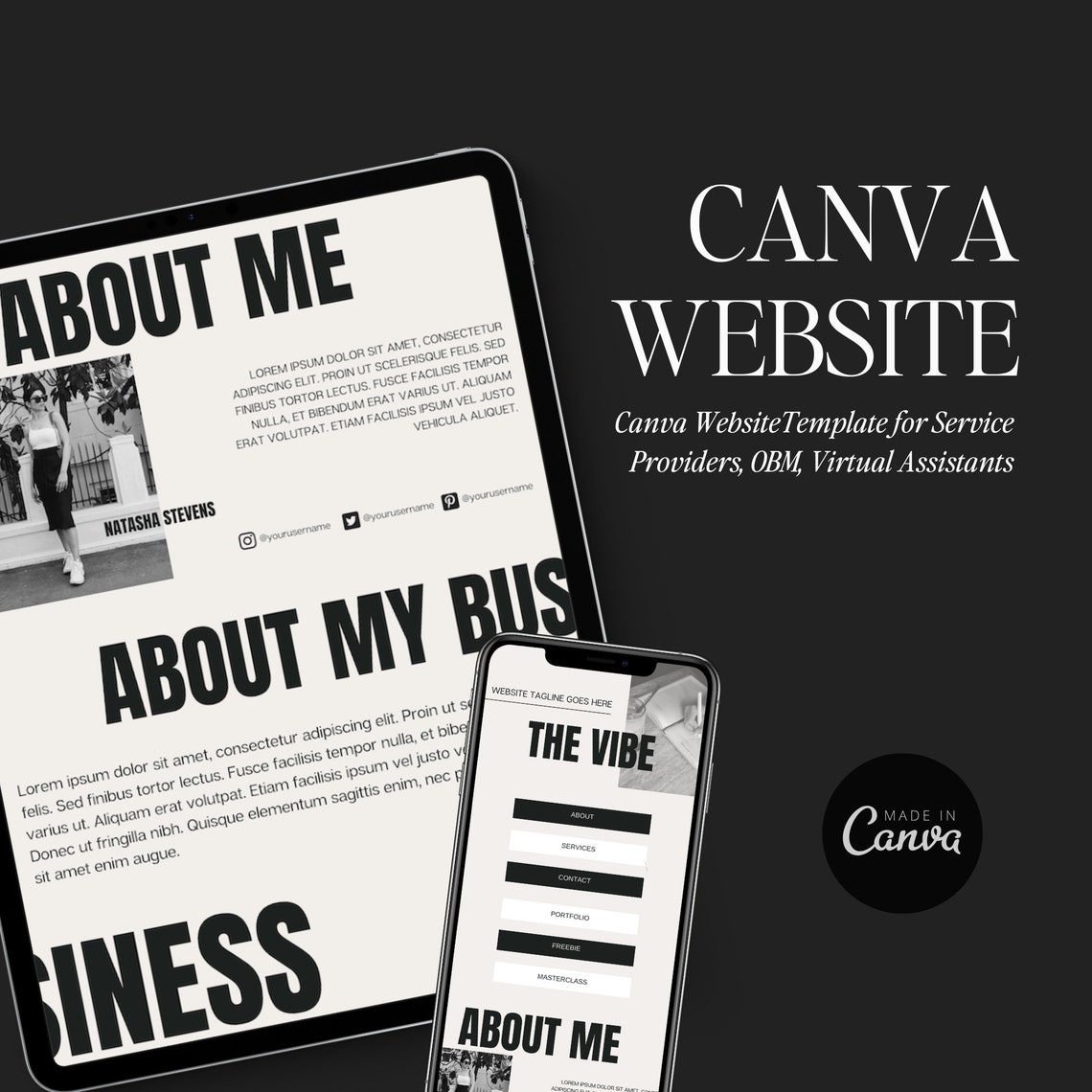 Canva Website Template for Service Providers Canva Template - Etsy