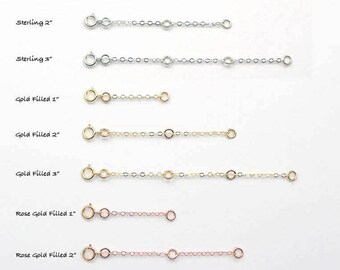 Necklace Extender, Add on Chain, Sterling Silver, Gold Filled, Rose Gold Filled