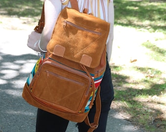 KARA / Mochila Piel + Tapiz, Artesanal