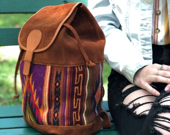 KARA / Mochila Piel + Tapiz, Artesanal