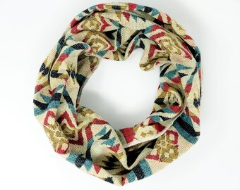 UNACHA / Bufanda Infinita Tribal, Hecha a mano y Apto para Veganos // 304