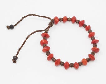 MAKIWATANA / Pulsera de semillas simple, hecha a mano y vegana