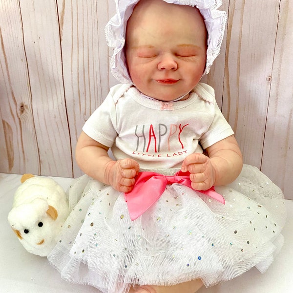 Reborn Doll Ready to Ship Closed Eyes Rooted Lashes