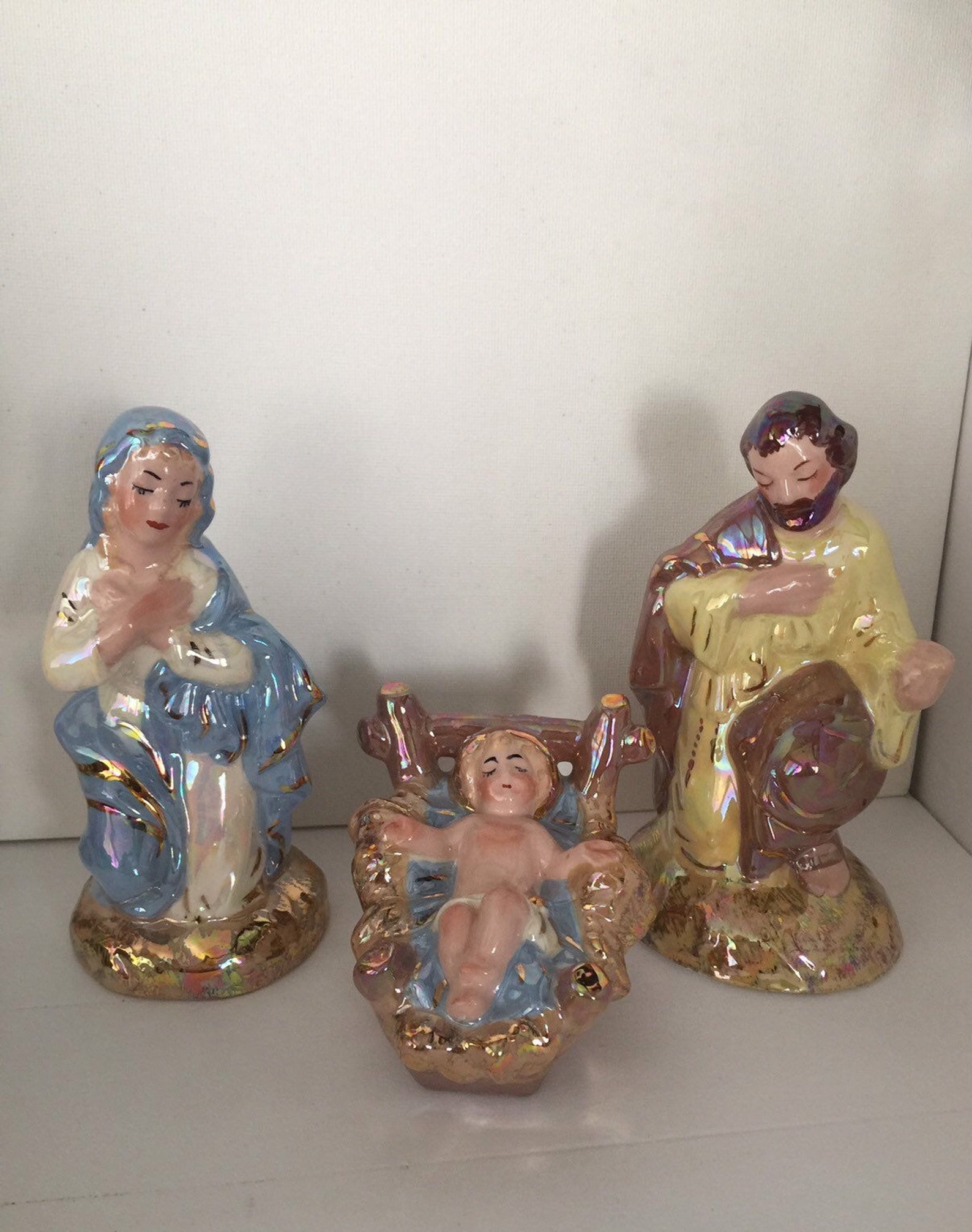 Nativity Scene Vintage Ceramic Atlantic Mold Mother of Pearl - Etsy