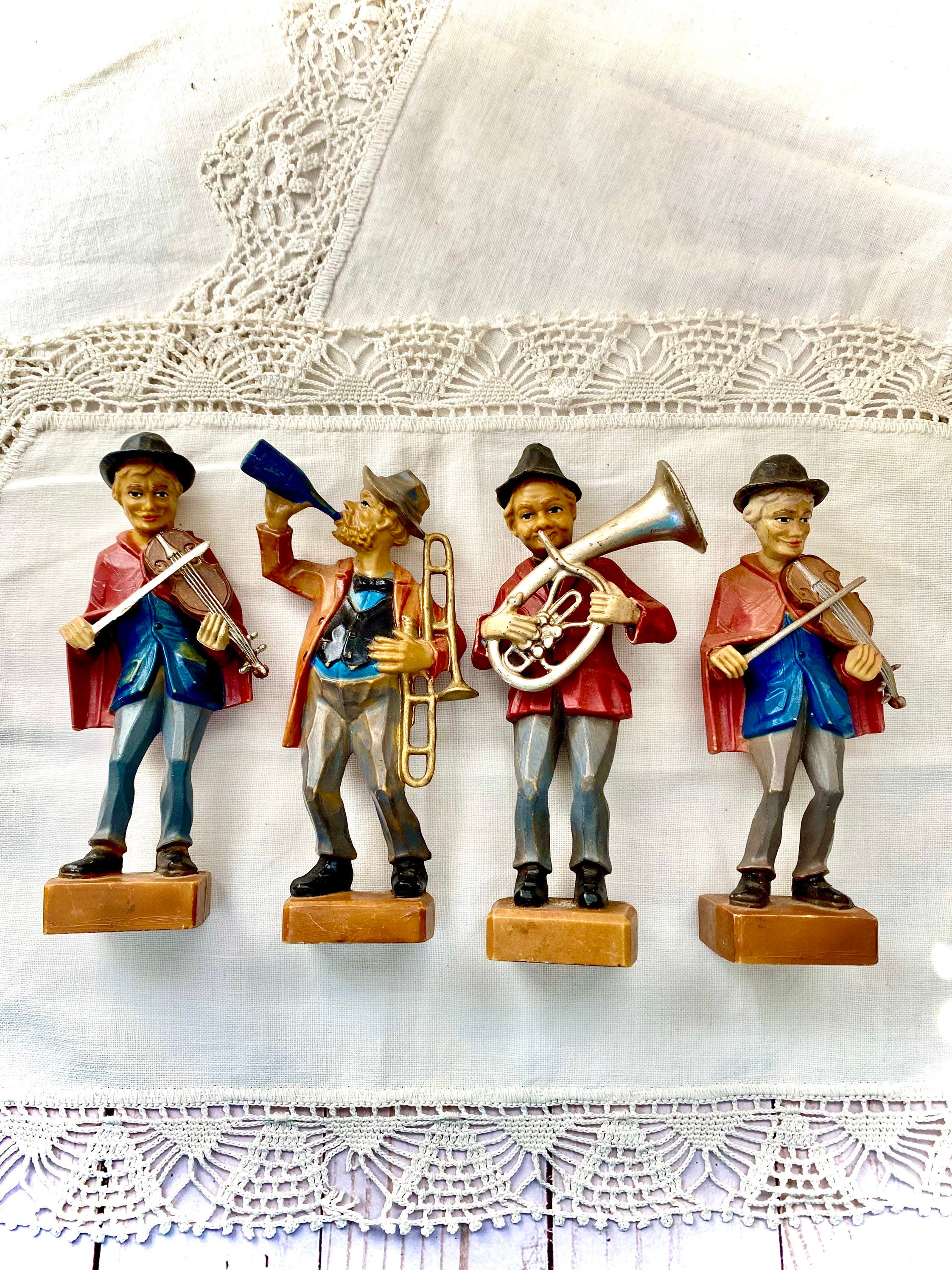German Wood Figurine Musicians - Etsy