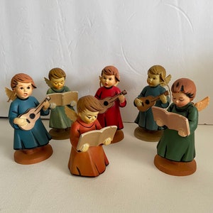 Angel Ornaments 6, Choir Instruments Plastic Made in Hong Kong