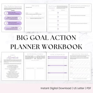 Big Goal Planner Workbook: Actionable Steps, Goal Tracker (PDF)
