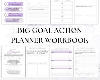 Big Goal Planner Workbook: Actionable Steps, Goal Tracker (PDF)