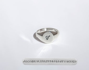 Anello Con Sigillo Monogramma Personalizzato: Argento Sterling