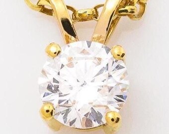 18ct Yellow Gold Solitaire Diamond Necklace (0.4ct) – IGI Certified Lab Grown Pendant