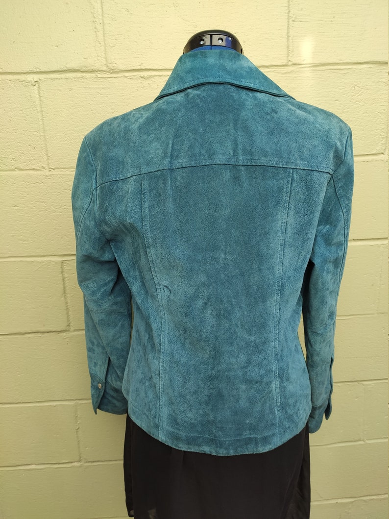 Azure Suede Collared Jacketmedium Etsy UK