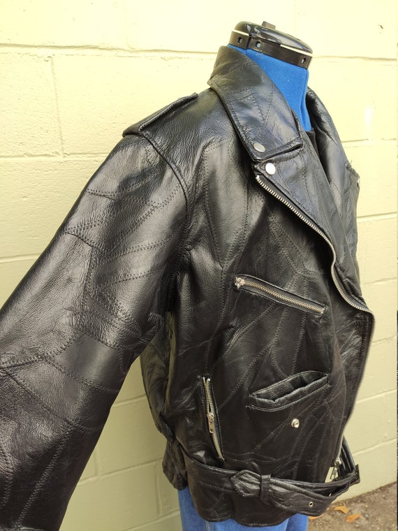 Flight Path XL Black Patchwork Leather Moto Jacket