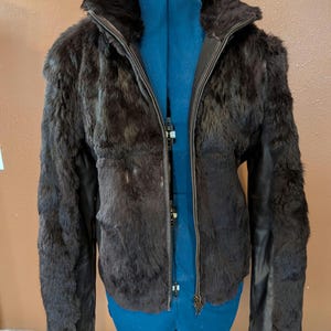 Vintage Rabbit Fur Bomber Jacket - Etsy