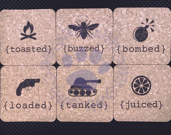 Drunk Coasters, set of 6