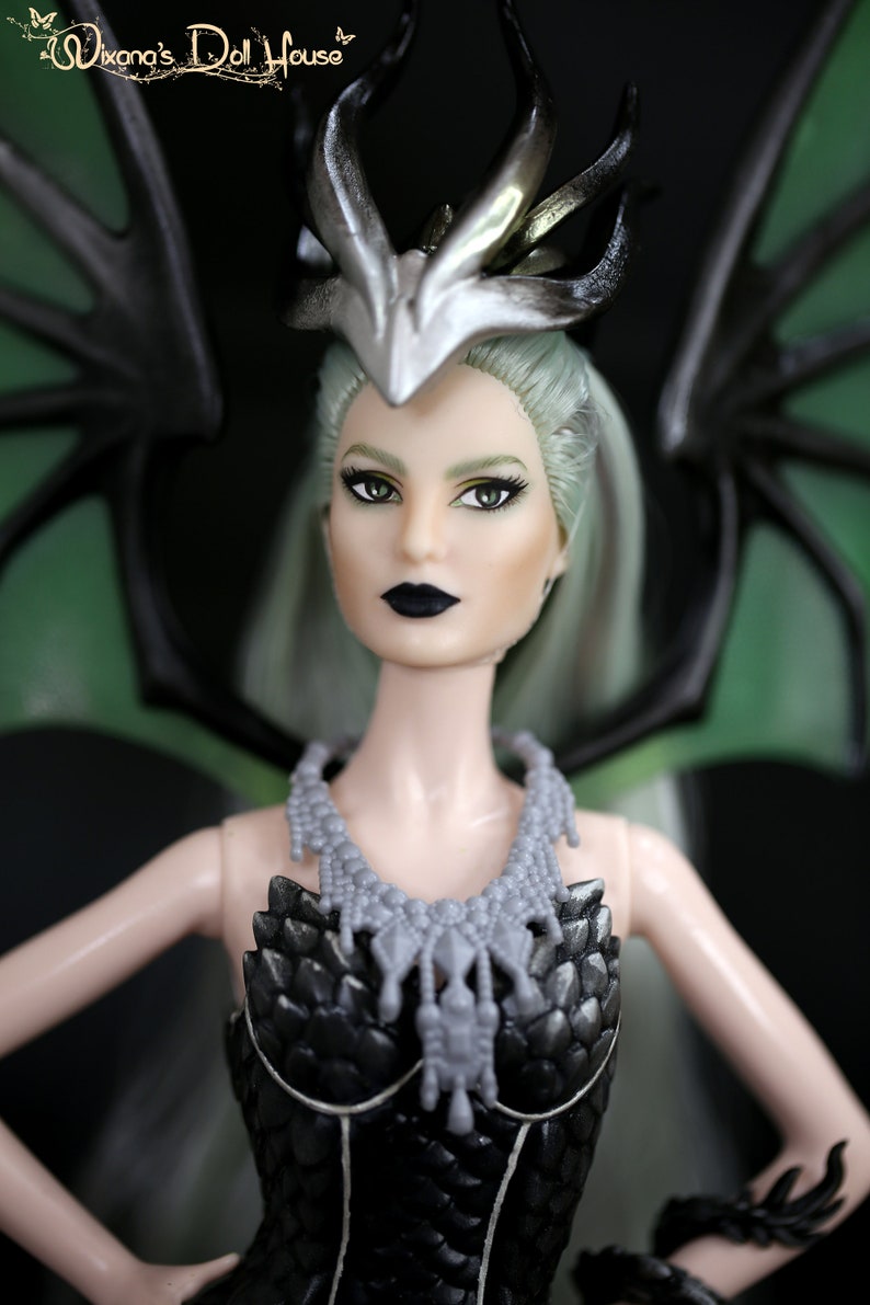 OOAK Barbie Dragon Empress Doll Repainted and Restyled in Dark - Etsy