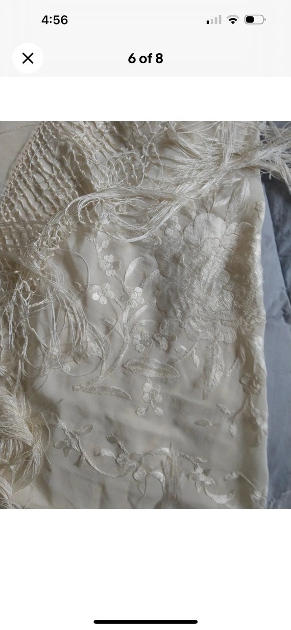 Antique Silk Piano Shawl Early 1900s /Victorian/E… - image 3