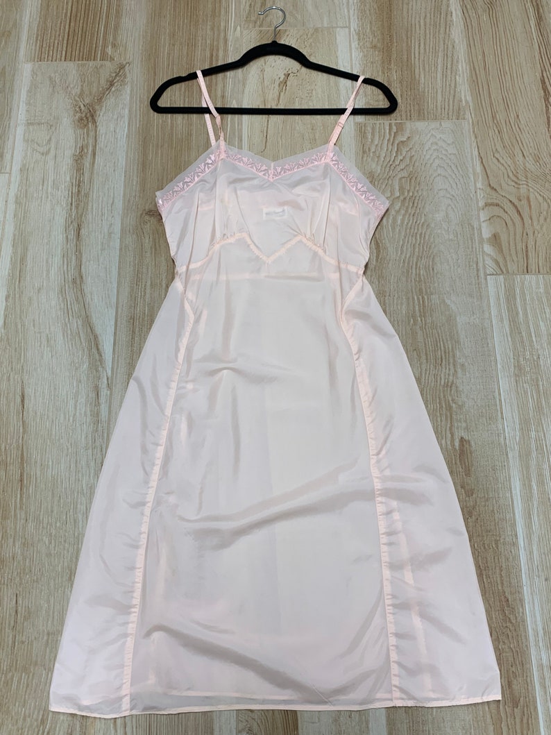 1940s Miss Swank Pink Slinky Satin Slip/nightgown W Rose - Etsy