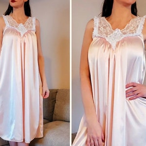 Dior Pink Nightgown Satin Nighty Lace Vintage Sleeveless Luxurious Authentic