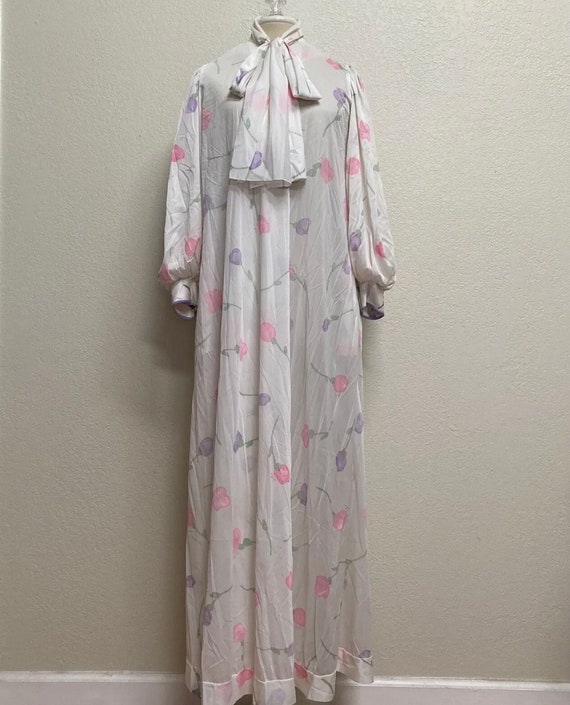 Vintage 1960s Lucie Ann Caftan, Dressing Gown Long