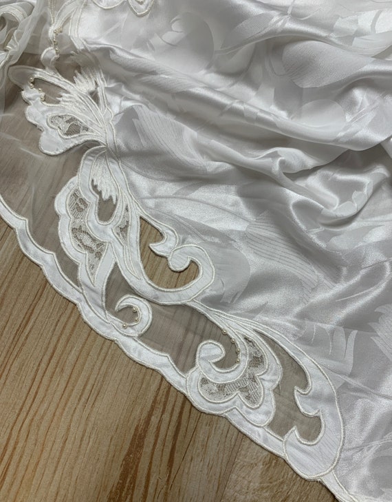Vintage Natori Short Robe Bridal White Sexy with … - image 4