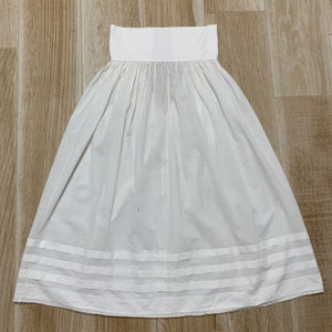 1900s Antique Edwardian Linen/Cotton & Lace Long Skirt XS/S Petticoat Victorian